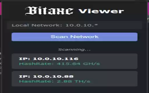 Bitaxe Viewer from Chrome web store to be run with OffiDocs Chromium online Bitaxe Viewer from Chrome web store to be run with OffiDocs Chromium online