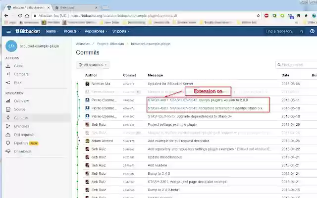 Bitbucket JIRA Linker  from Chrome web store to be run with OffiDocs Chromium online