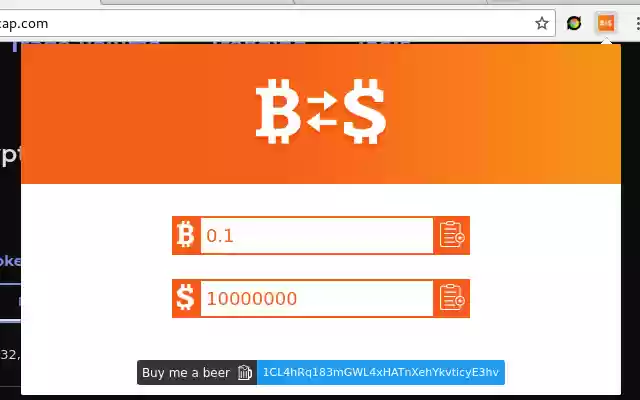 Bitcoin (BTC) to Satoshi Converter  from Chrome web store to be run with OffiDocs Chromium online