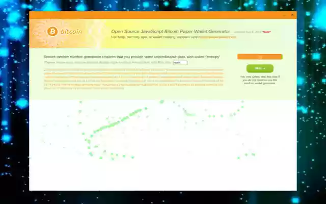 Bitcoin Paper Wallet Maker  from Chrome web store to be run with OffiDocs Chromium online