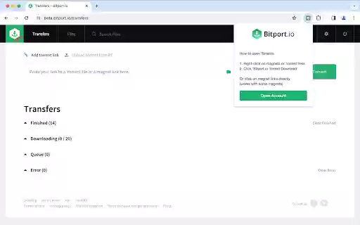Bitport.io  from Chrome web store to be run with OffiDocs Chromium online