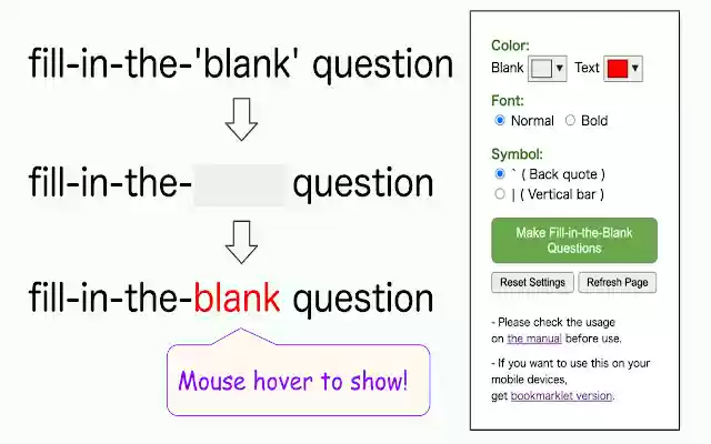 Blanks Maker  from Chrome web store to be run with OffiDocs Chromium online