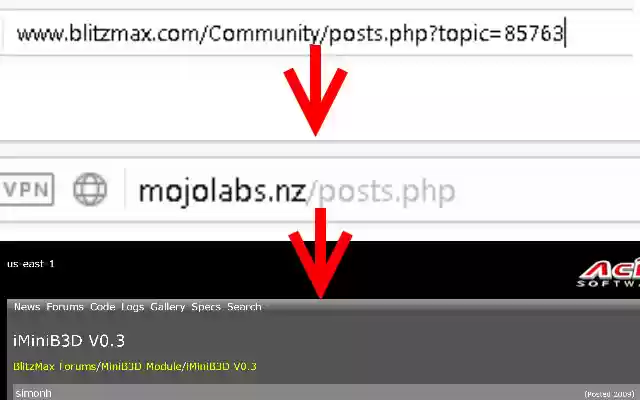 BlitzBasic Archive Redirector  from Chrome web store to be run with OffiDocs Chromium online