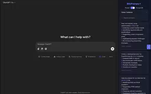 BlitzPrompts  from Chrome web store to be run with OffiDocs Chromium online