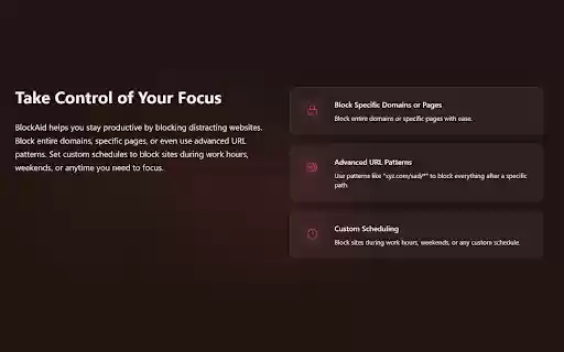 BlockAid: Website Blocker  from Chrome web store to be run with OffiDocs Chromium online