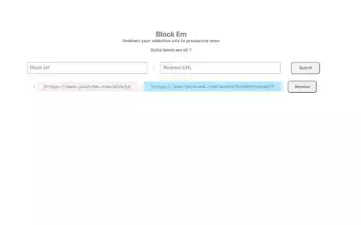 BlockEm  from Chrome web store to be run with OffiDocs Chromium online