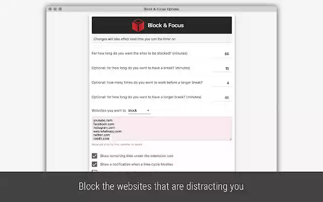 Block  Focus  from Chrome web store to be run with OffiDocs Chromium online