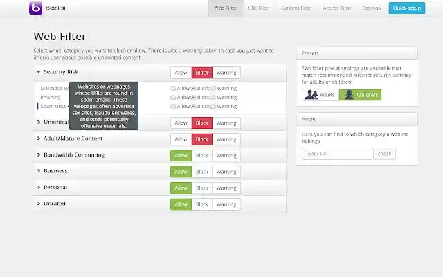Web Filter Block Blocksi Web Filterin Chrome with by OffiDocs for