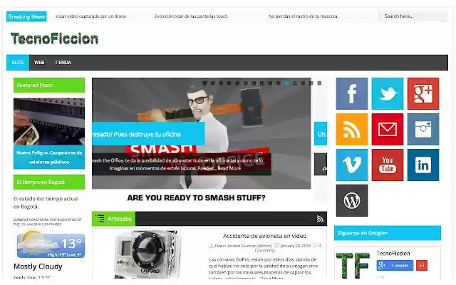Blog TecnoFiccion  from Chrome web store to be run with OffiDocs Chromium online
