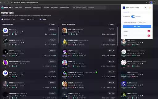 Blok Token Filter  from Chrome web store to be run with OffiDocs Chromium online