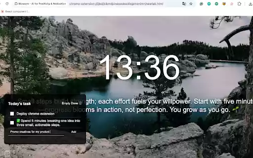 Blossom AI for Positivity  Motivation  from Chrome web store to be run with OffiDocs Chromium online