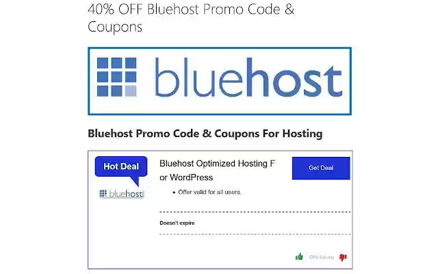 Bluehost Promo Code  Coupons  from Chrome web store to be run with OffiDocs Chromium online
