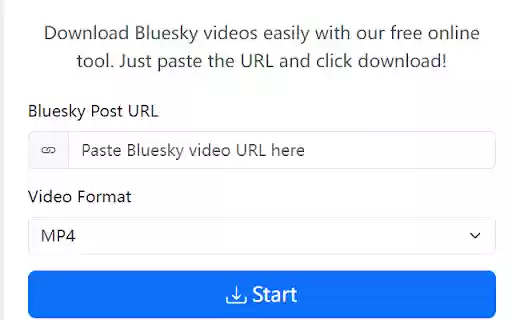 Bluesky Video Downloader Save Bluesky Videos  from Chrome web store to be run with OffiDocs Chromium online