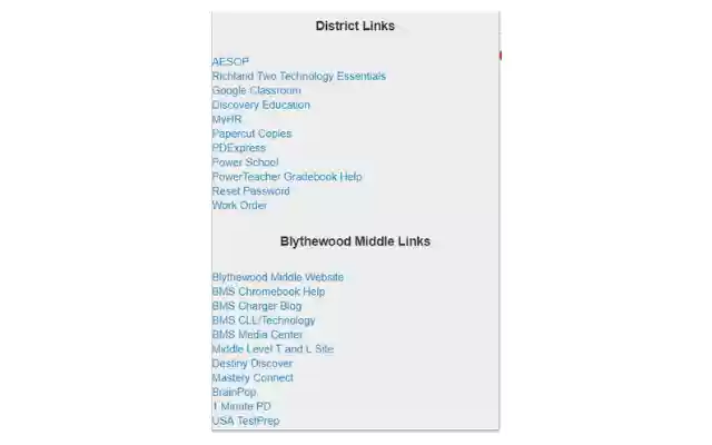 Blythewood Middle Technology Links  from Chrome web store to be run with OffiDocs Chromium online