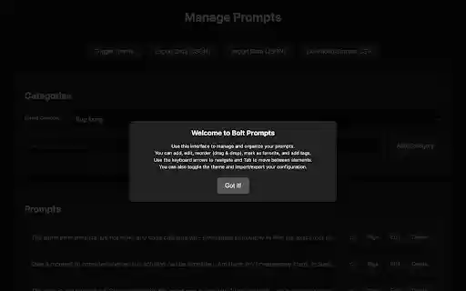 Bolt Prompts  from Chrome web store to be run with OffiDocs Chromium online