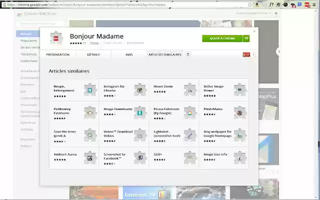 Bonjour Madame  from Chrome web store to be run with OffiDocs Chromium online