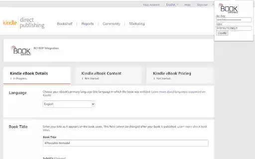 Book Connect Kdp Integrator from Chrome web store to be run with OffiDocs Chromium online Book Connect Kdp Integrator from Chrome web store to be run with OffiDocs Chromium online