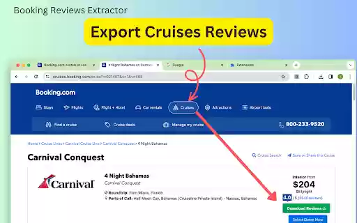 Booking Reviews Extractor  from Chrome web store to be run with OffiDocs Chromium online