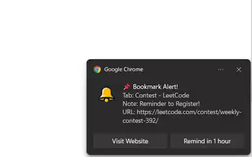 Bookmark Alert  from Chrome web store to be run with OffiDocs Chromium online