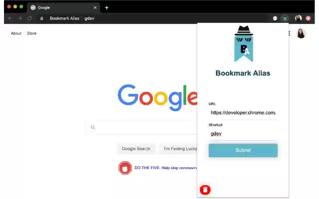 Chrome ウェブストアのブックマーク エイリアスを OffiDocs Chromium オンラインで実行
