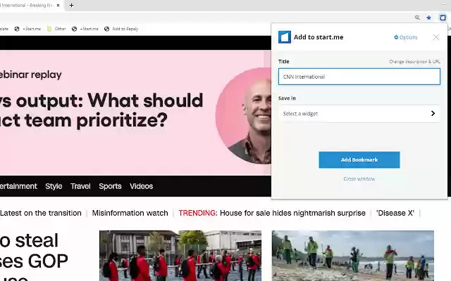 Bookmarker by start.me  from Chrome web store to be run with OffiDocs Chromium online