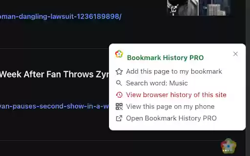 Bookmark History Manager PRO  from Chrome web store to be run with OffiDocs Chromium online