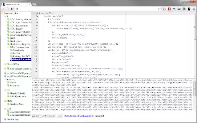 Bookmarkletifier from Chrome web store to be run with OffiDocs Chromium online Bookmarkletifier from Chrome web store to be run with OffiDocs Chromium online