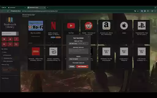 Bookmark Library  from Chrome web store to be run with OffiDocs Chromium online