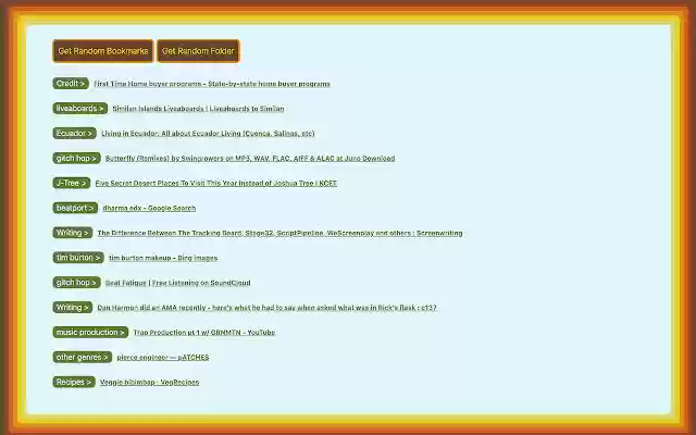 Bookmarks Browser  from Chrome web store to be run with OffiDocs Chromium online