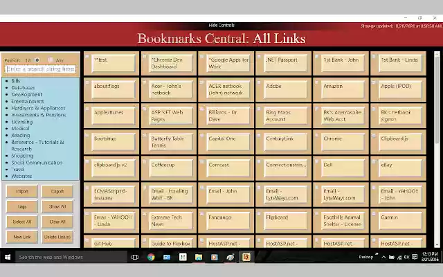 Bookmarks Central  from Chrome web store to be run with OffiDocs Chromium online