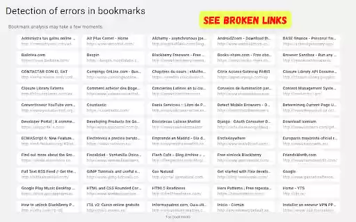 Bookmarks Clean Detect damaged bookmarks  from Chrome web store to be run with OffiDocs Chromium online