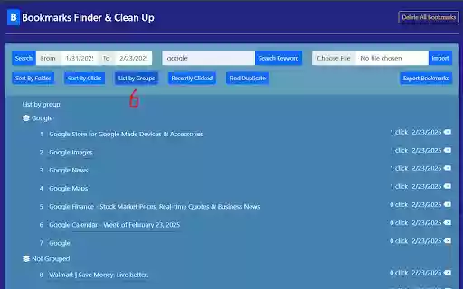 Bookmarks Finder  Clean Up  from Chrome web store to be run with OffiDocs Chromium online
