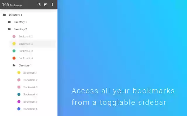 Bookmark Sidebar  from Chrome web store to be run with OffiDocs Chromium online
