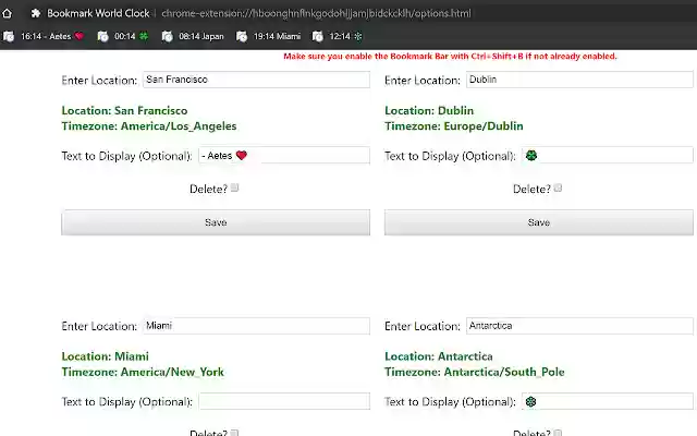 Bookmark World Clock  from Chrome web store to be run with OffiDocs Chromium online