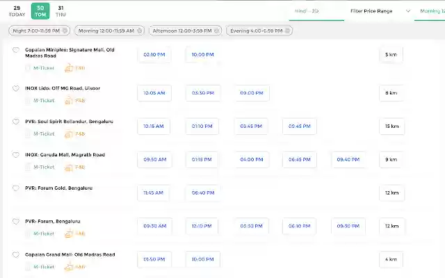 BookMyShow Nearby Theatres  from Chrome web store to be run with OffiDocs Chromium online