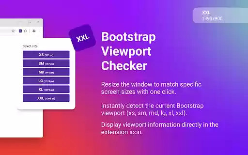 Bootstrap Viewport Checker  from Chrome web store to be run with OffiDocs Chromium online