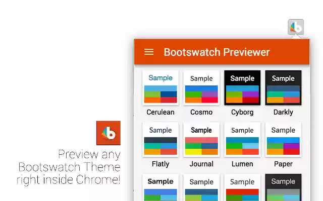 Bootswatch Previewer Legacy  from Chrome web store to be run with OffiDocs Chromium online