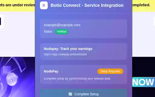 Botio Connect Service Integration  from Chrome web store to be run with OffiDocs Chromium online