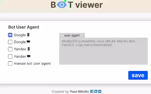 Bot viewer for SEO  from Chrome web store to be run with OffiDocs Chromium online