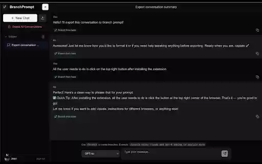 BranchPrompt Import  from Chrome web store to be run with OffiDocs Chromium online