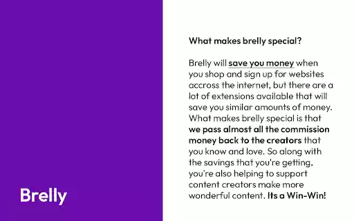 Brelly: Tiết kiệm tiền, hỗ trợ người sáng tạo từ cửa hàng Chrome trực tuyến để chạy với OffiDocs Chromium trực tuyến Brelly: Tiết kiệm tiền, hỗ trợ người sáng tạo từ cửa hàng Chrome trực tuyến để chạy với OffiDocs Chromium trực tuyến