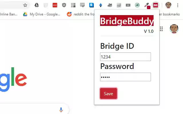 BridgeBuddy  from Chrome web store to be run with OffiDocs Chromium online