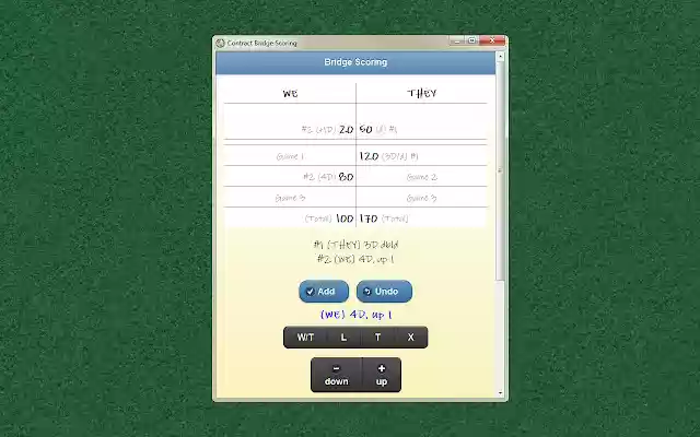 Bridge Scoring  from Chrome web store to be run with OffiDocs Chromium online