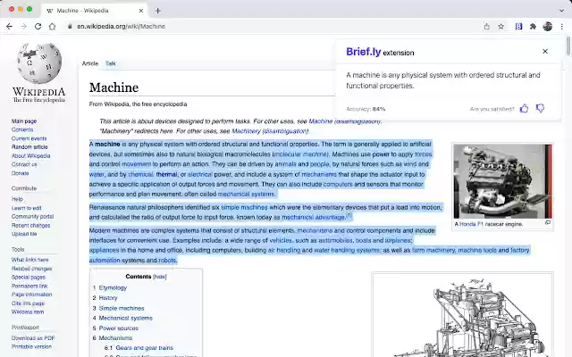 Briefly  from Chrome web store to be run with OffiDocs Chromium online