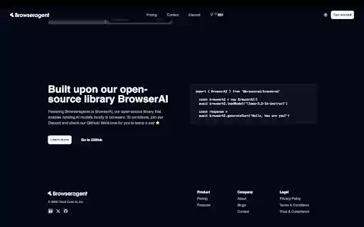 BrowserAgent AI Agents in Browser  from Chrome web store to be run with OffiDocs Chromium online