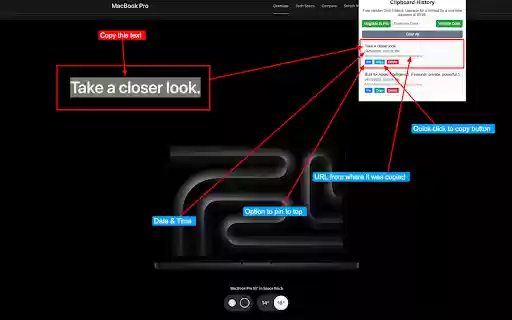 Browser Clipboard History  from Chrome web store to be run with OffiDocs Chromium online