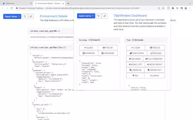 Browser Extension Explorerin Chrome with by
