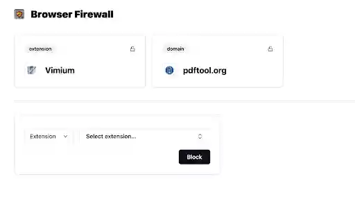 Browser Firewall  from Chrome web store to be run with OffiDocs Chromium online