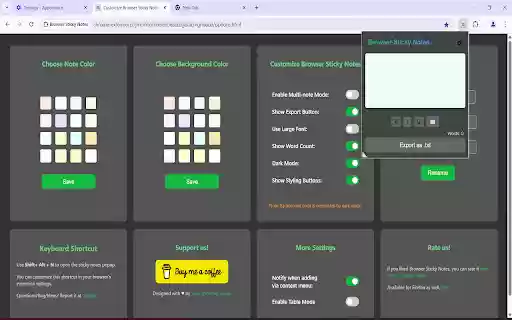 Browser Sticky Notes  from Chrome web store to be run with OffiDocs Chromium online
