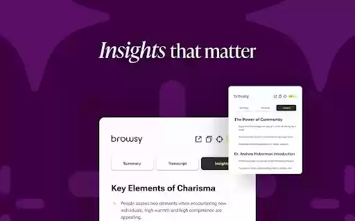 Browsy Summarize Video  Webpage  from Chrome web store to be run with OffiDocs Chromium online